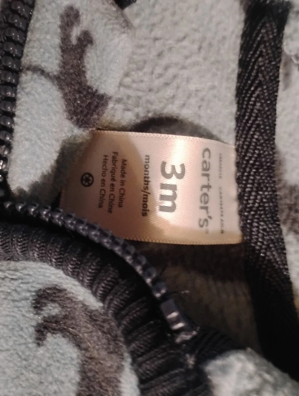 Carter's Light Blue Hooded One-Piece with Dark Dog Print